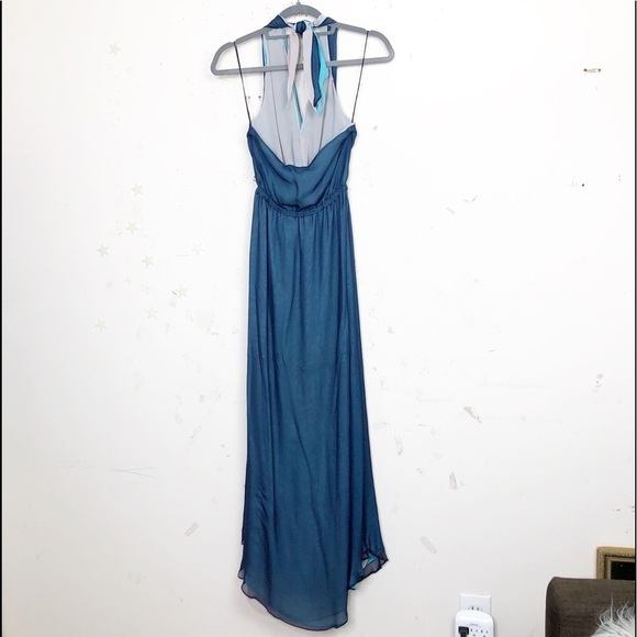 RAMY Brook Daphne Silk layered halter back Maxie dress - Picture 4 of 12